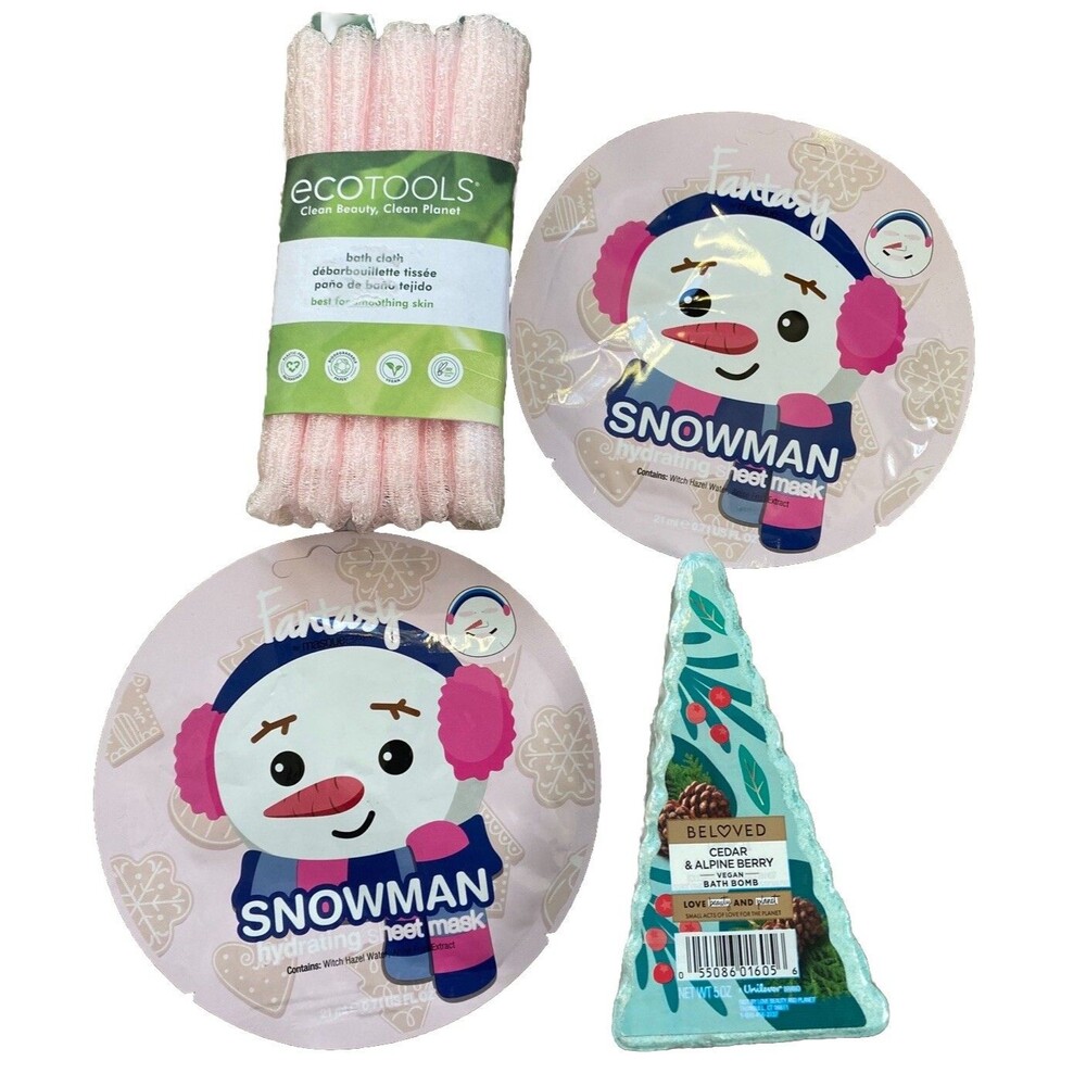 Love Beauty Planet Cedar Alpine Berry Vegan Bath Bomb Sheet Masks X2 Ecotools